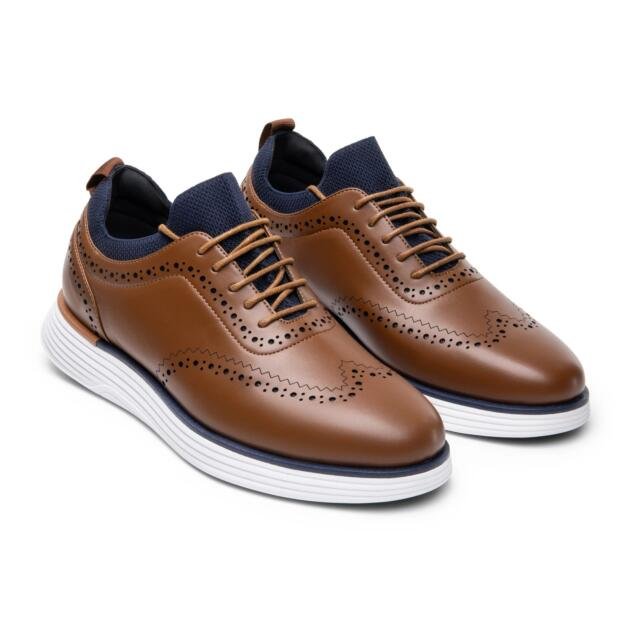 Men’s Casual Wingtip Brogue Sneakers – Comfortable Oxford Style